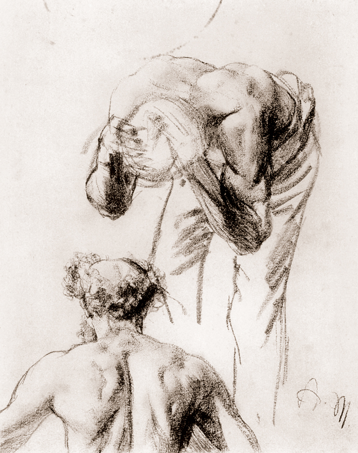  Adolpyh Von Menzel —— 铸造厂工人的习作 (2)